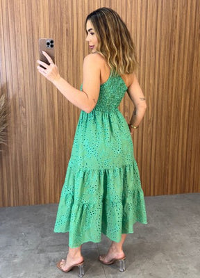 Vestido Nula Manga Laise - Verde