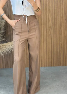 Calça Pantalona Amabel - Marrom