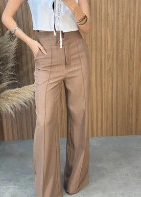 Calça Pantalona Amabel - Marrom