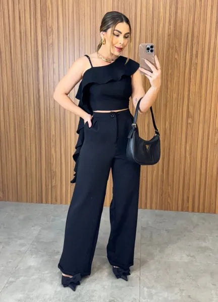 Conjunto Luiza Assimétrico - Preto