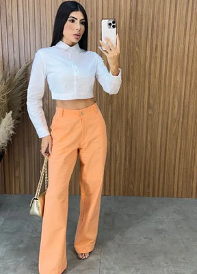 Camisa Cropped Malu - Branco