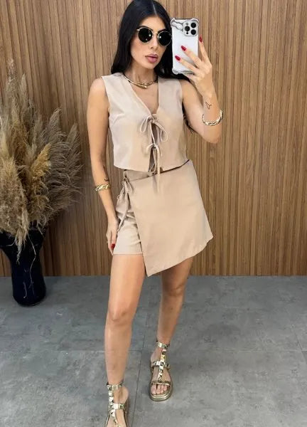 Conjunto Aila Laço - Nude