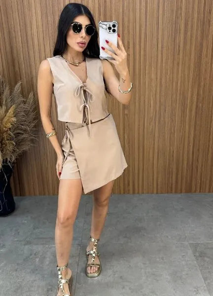 Conjunto Aila Laço - Nude