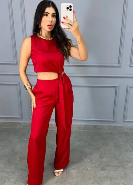 Macacão Glam Alfaiataria - Vermelho