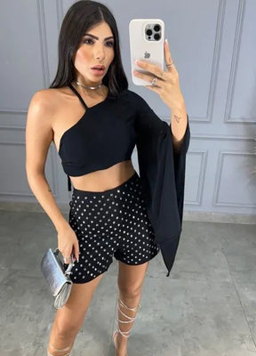 Short Pedras Fashionista - Preto