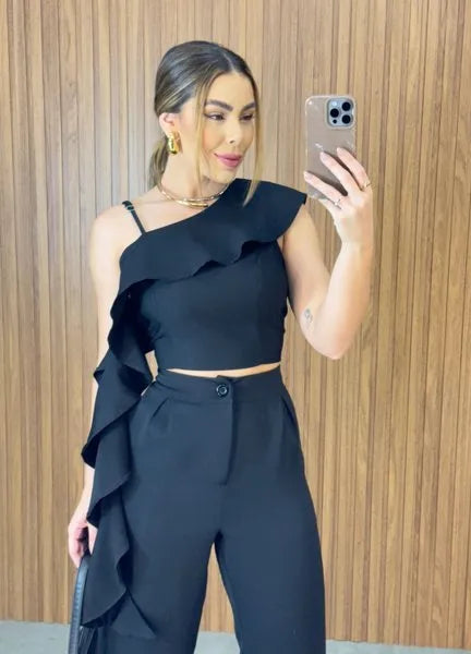 Conjunto Luiza Assimétrico - Preto