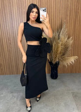 Conjunto Aila Flower - Preto