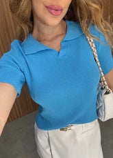 Blusa Débora Tricot - Azul