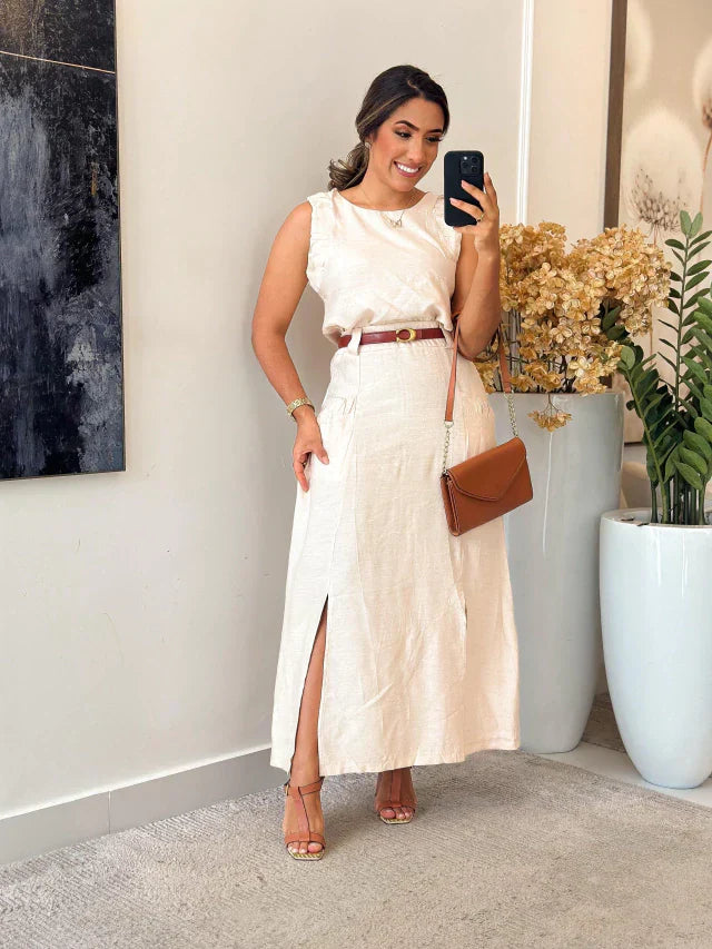 Conjunto de Saia Linho Marrant