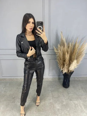 Calça Mônaco Couro Eco - Preto