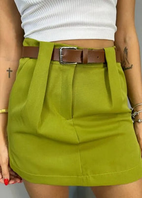 Short/Saia Glam Alfaiataria - Pistache