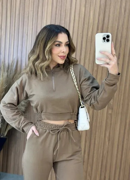 Conjunto Mirela Moletinho - Marrom