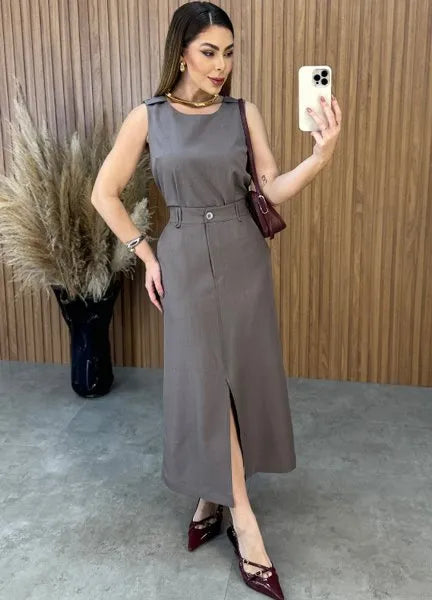 Conjunto Amalia - Cinza