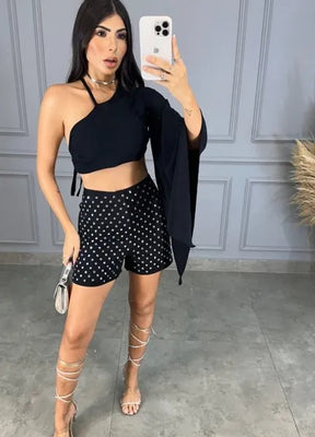 Short Pedras Fashionista - Preto