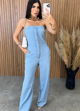 Macacão Jeans Virgínia - Lavagem Clara