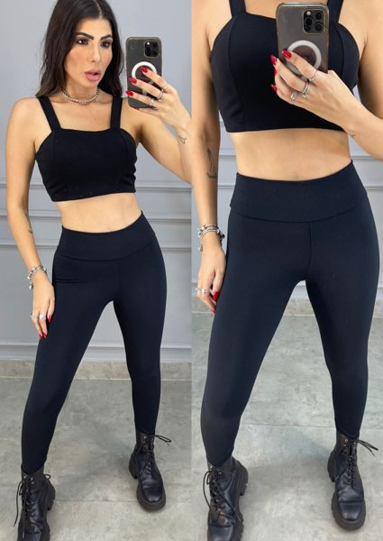 Calça Montaria Flanelada – Preta