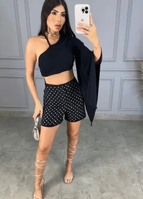 Short Pedras Fashionista - Preto