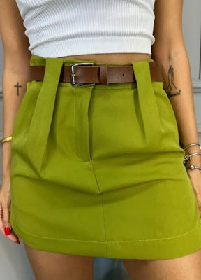Short/Saia Glam Alfaiataria - Pistache