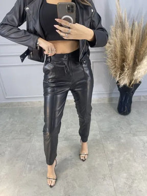 Calça Mônaco Couro Eco - Preto
