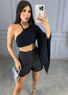 Short Pedras Fashionista - Preto
