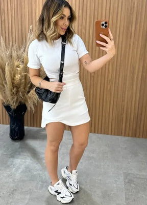 Short/Saia Elegance Alfaiataria - Off