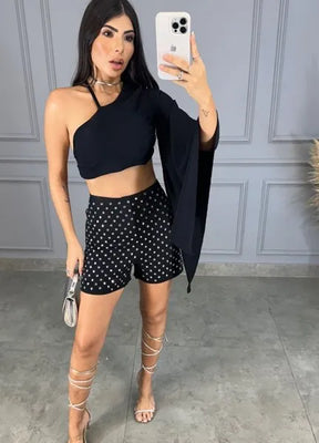 Short Pedras Fashionista - Preto