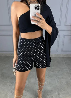 Short Pedras Fashionista - Preto