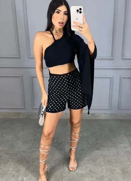 Short Pedras Fashionista - Preto
