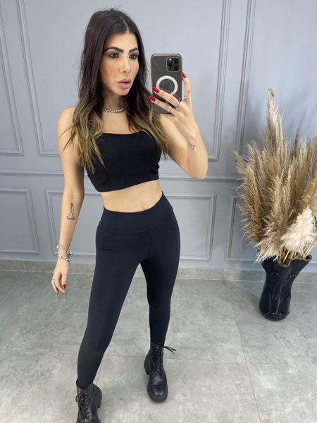 Calça Montaria Flanelada – Preta