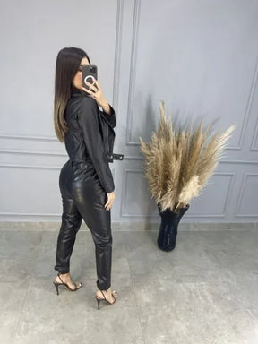 Calça Mônaco Couro Eco - Preto